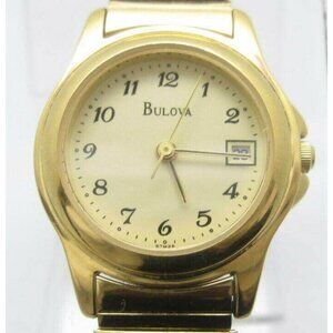 Women's Bulova Water Resistant Analog 25mm Dial Date Watch (D321)